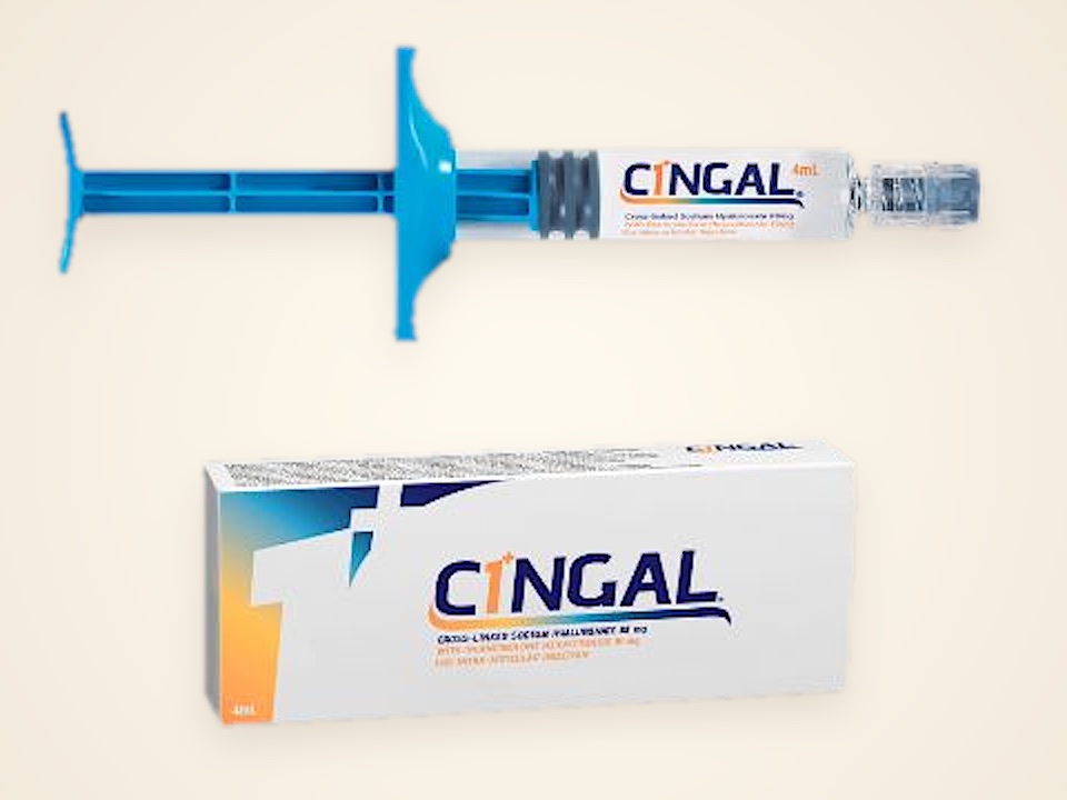 A Cingal® pre-filled syringe and box